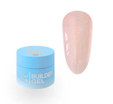 Гель для нарощування LUNA Shimmer Gel №02, молочно-рожевий із шиммером, 15 мл