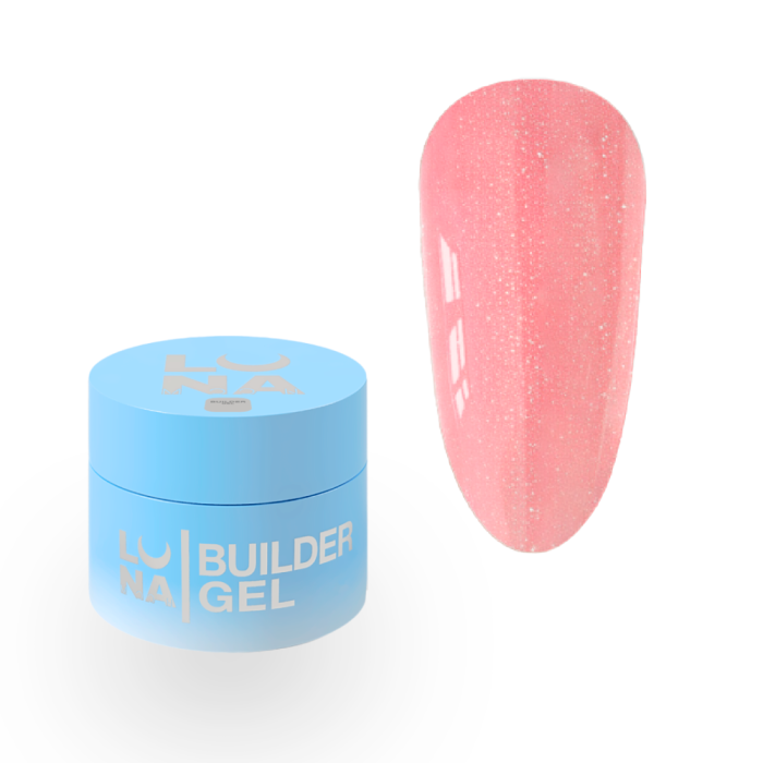 Гель для нарощування LUNA Shimmer Gel №04, рожевий із шиммером, 15 мл