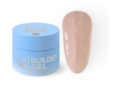 Гель для нарощування LUNA Shimmer Gel №03, бежево-рожевий із шиммером, 30 мл