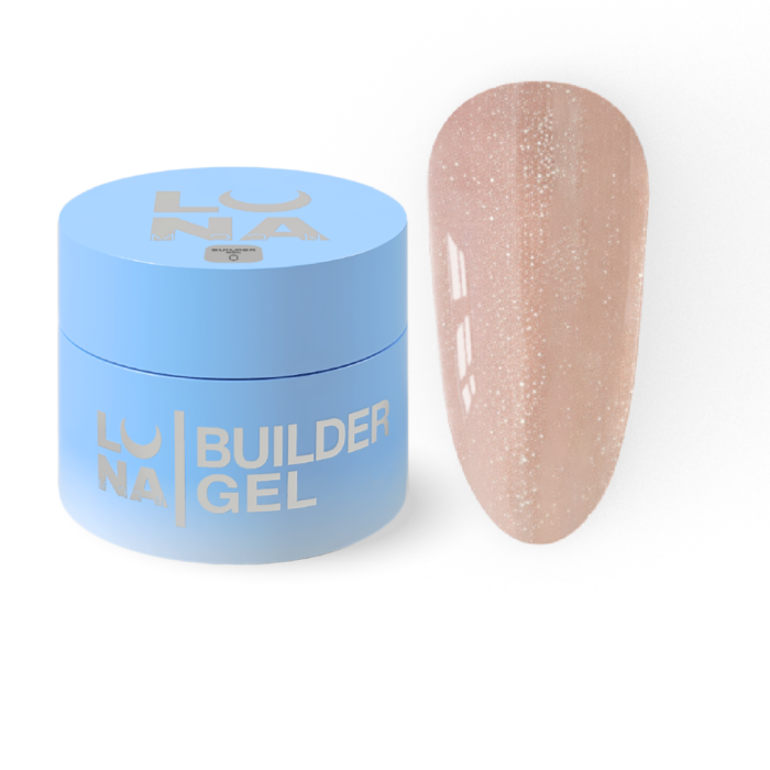 Гель для нарощування LUNA Shimmer Gel №03, бежево-рожевий із шиммером, 30 мл
