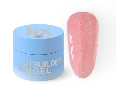Гель для нарощування LUNA Shimmer Gel №04, рожевий із шиммером, 30 мл