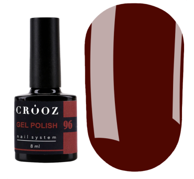 Гель лак Crooz Gel Polish №096, глибокий винний, 8 мл