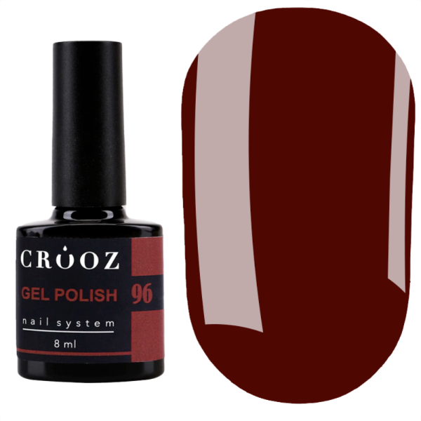 Гель лак Crooz Gel Polish №096, глубокий винный, 8 мл
