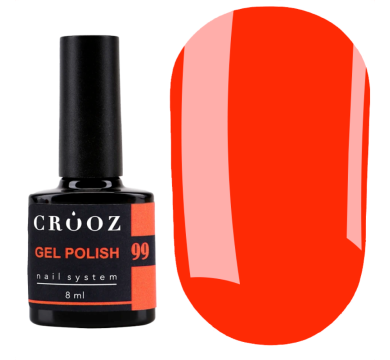 Гель лак Crooz Gel Polish №099, яскраво-червоний, 8 мл