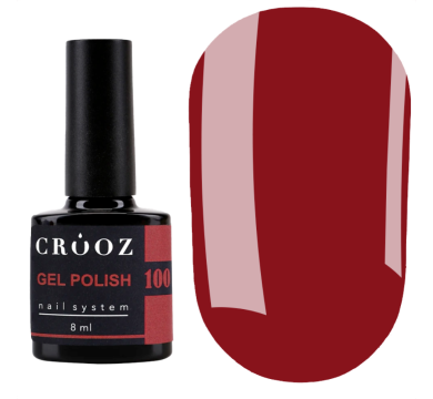 Гель лак Crooz Gel Polish №100, темно-червоний, 8 мл