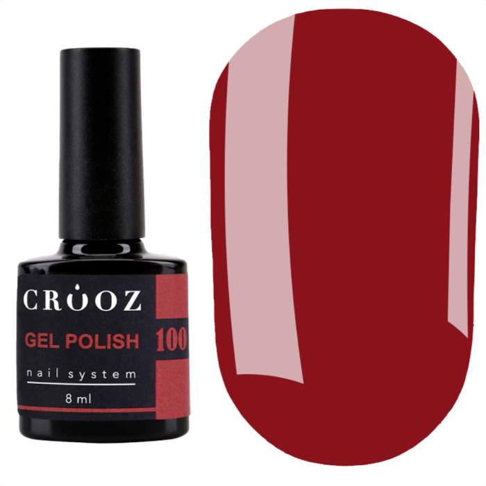 Гель лак Crooz Gel Polish №100, темно-червоний, 8 мл