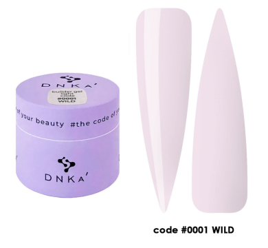 Гель моделюючий DNKa Builder Gel Light #0001 Wild, холодний молочно-лиловий, 15 мл