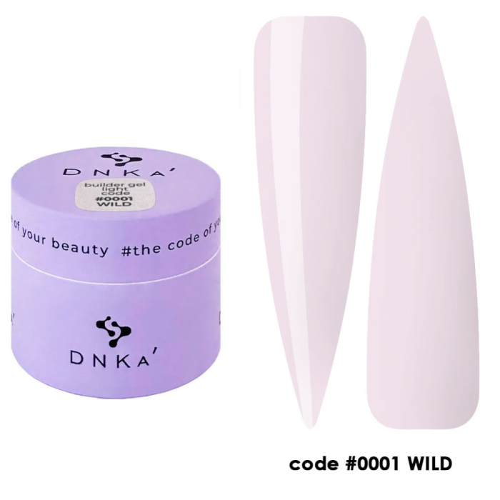 Гель моделирующий DNKa Builder Gel Light #0001 Wild, холодный молочно-лиловый, 15 мл