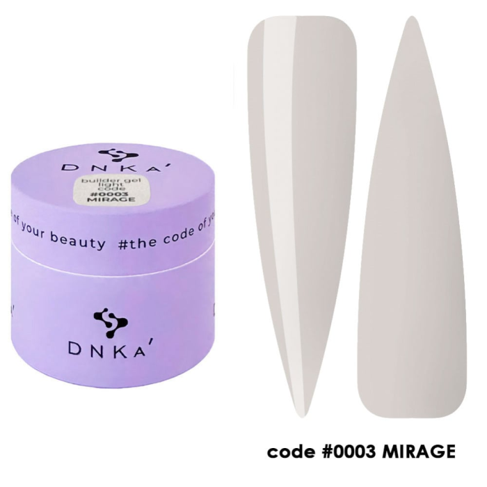 Гель моделирующий DNKa Builder Gel Light #0003 Mirage, серо-бежевый, 15 мл