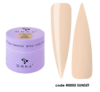 Гель моделюючий DNKa Builder Gel Light #0005 Sunset, латте, 15 мл