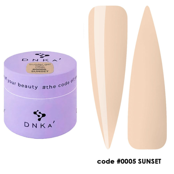 Гель моделюючий DNKa Builder Gel Light #0005 Sunset, латте, 15 мл