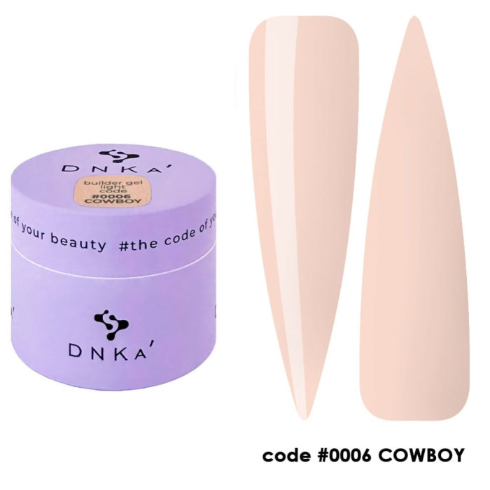 Гель моделюючий DNKa Builder Gel Light #0006 Cowboy, бежевий, 15 мл