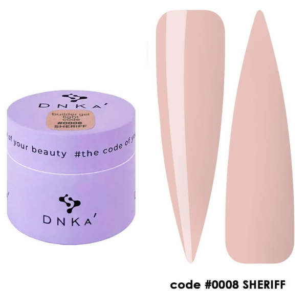 Гель моделирующий DNKa Builder Gel Light #0008 Sheriff, бежево-розовый, 15 мл
