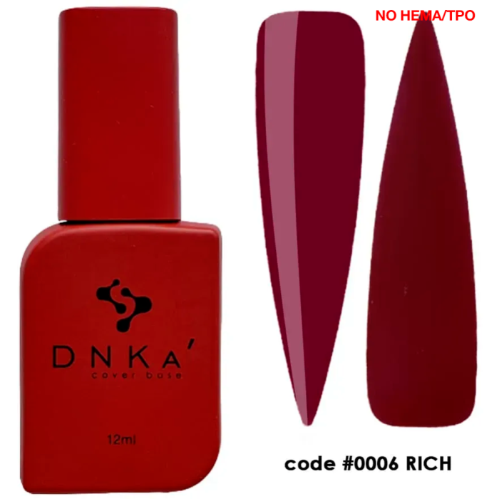 База камуфлююча DNKa Cover Base New Formula №0006 Rich, марсала, 12 мл