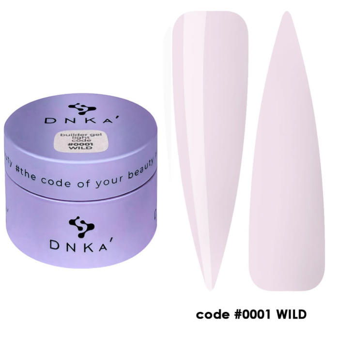 Гель моделюючий DNKa Builder Gel Light #0001 Wild, холодний молочно-лиловий, 30 мл