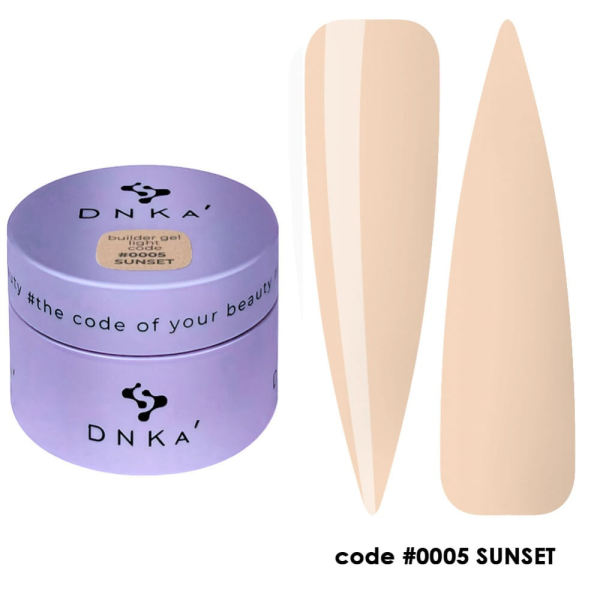 Гель моделирующий DNKa Builder Gel Light #0005 Sunset, латте, 30 мл