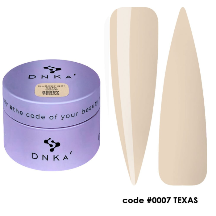 Гель моделирующий DNKa Builder Gel Light #0007 Texas, нежно-бежевый, 30 мл