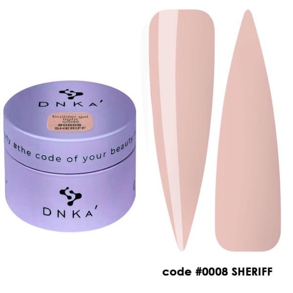 Гель моделирующий DNKa Builder Gel Light #0008 Sheriff, бежево-розовый, 30 мл