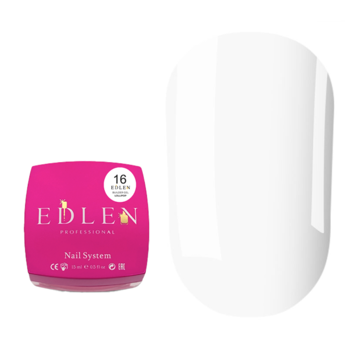 Гель для наращивания Edlen Builder Gel Lollipop №16, молочный, 15 мл