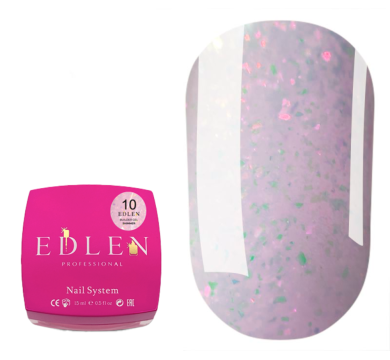 Гель для нарощування Edlen Builder Gel Shimmer №10, рожевий із шиммером, 15 мл