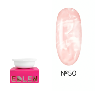 Сменный картридж Edlen Builder Gel Pearl №50 - гель для наращивания, перламутровый персиковый, 15 мл