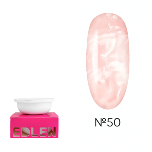 Сменный картридж Edlen Builder Gel Pearl №50 - гель для наращивания, перламутровый персиковый, 15 мл