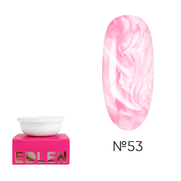 Сменный картридж Edlen Builder Gel Pearl №53 - гель для наращивания, перламутровый ярко-розовый, 15