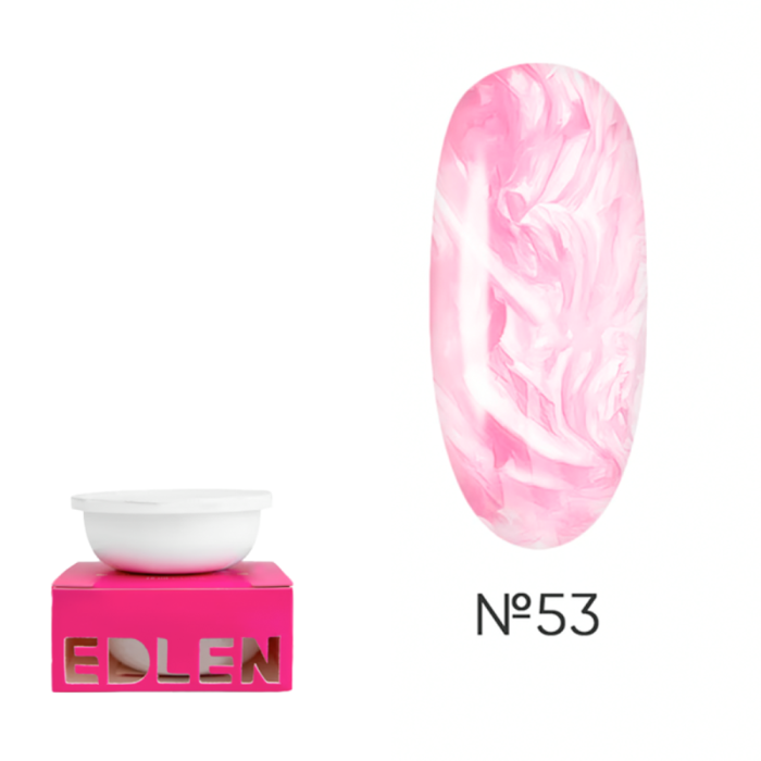 Змінний картридж Edlen Builder Gel Pearl №53 - гель для нарощування, перламутровий яскраво-рожевий,
