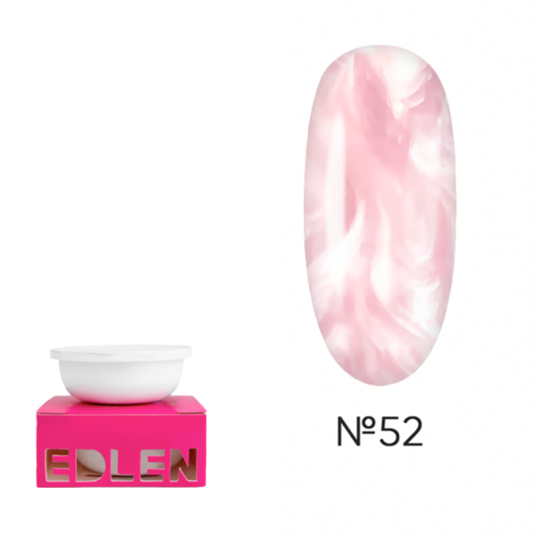 Змінний картридж Edlen Builder Gel Pearl №52 - гель для нарощування, перламутровий світло-рожевий, 3