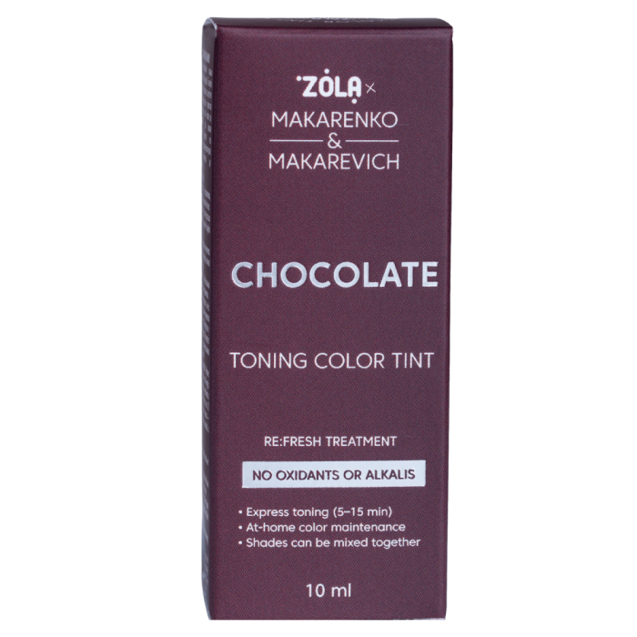 Краска тонирующая ZOLA x Makarenko x Makarevich Toning Color Tint Chocolate, шоколадная, 10 мл