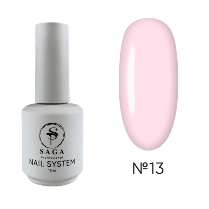 SAGA Professional Liquid Gel № 13 - рідкий гель для нарощування, ніжно-рожевий, 15 мл