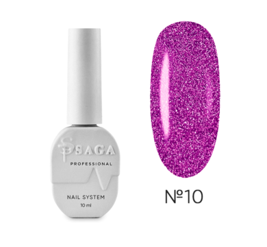 Гель-лак світловідбиваючий SAGA Professional Fiery Gel №10, фуксія, 10 мл