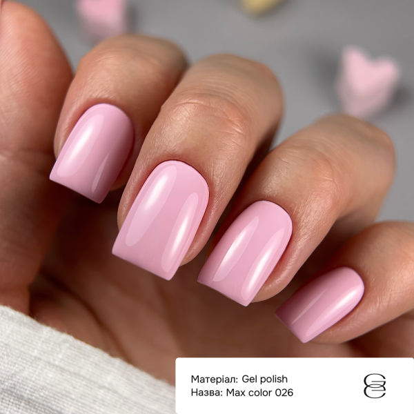Гель-лак GEMELY Max Color №026, пудрово-рожевий, 6 мл