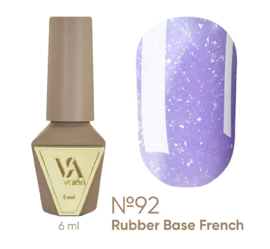 База камуфлирующая Valeri Rubber Base French New №092, сиреневая с шиммером, 6 мл