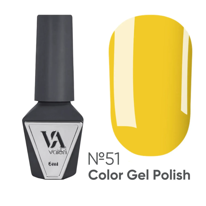 Гель-лак Valeri Color New №051, яскраво-жовтий, 6 мл