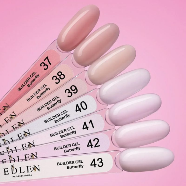 Змінний картридж Edlen Builder Gel Butterfly №38 - гель для нарощування, нюдовий персик, 30 мл
