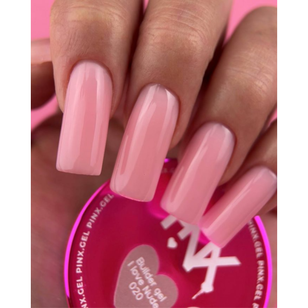 Pinx Builder gel I Love Nude №020 - конструюючий гель, персиково-рожевий, 30 мл