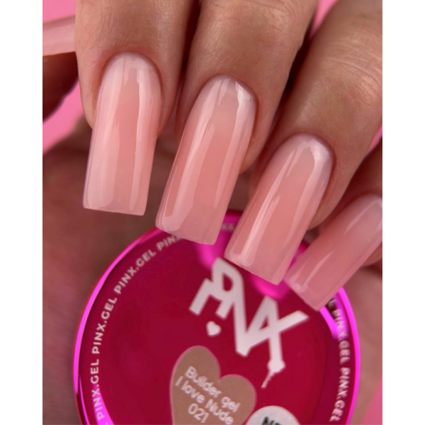 Pinx Builder gel I Love Nude №021 - конструюючий гель, бежево-рожевий, 30 мл