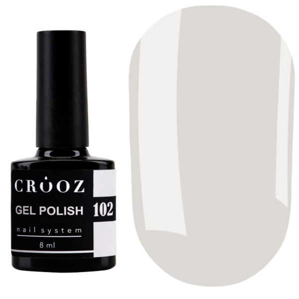 Гель лак Crooz Gel Polish №102, молочно-бежевий нюд, 8 мл