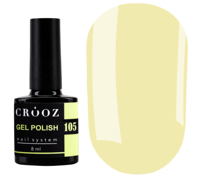 Гель лак Crooz Gel Polish №105, пастельно-желтый, 8 мл