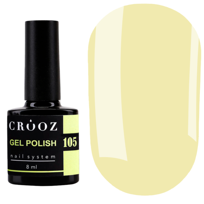 Гель лак Crooz Gel Polish №105, пастельно-жовтий, 8 мл