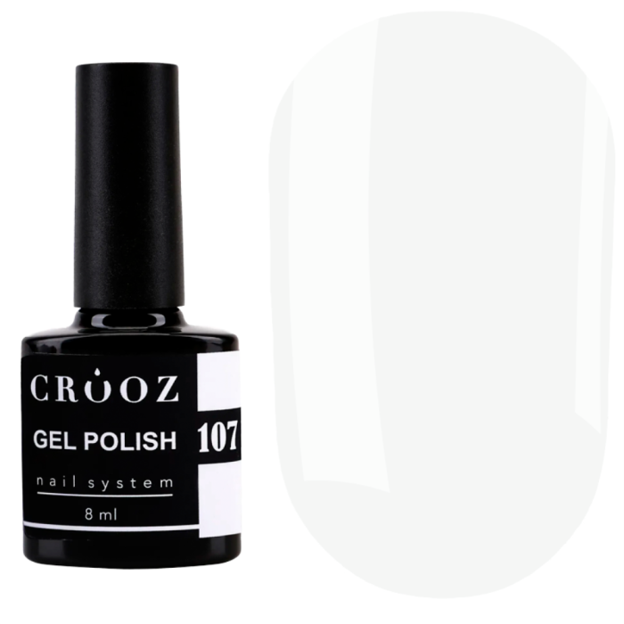 Гель лак Crooz Gel Polish №107, полупрозрачный молочный, 8 мл