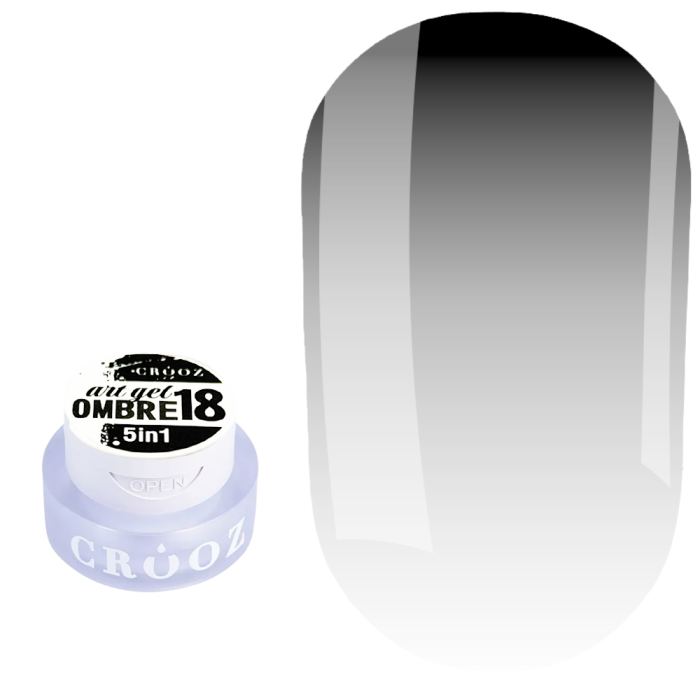 Гель-фарба Crooz 5в1 Art Gel Ombre №18, чорна, 3 г