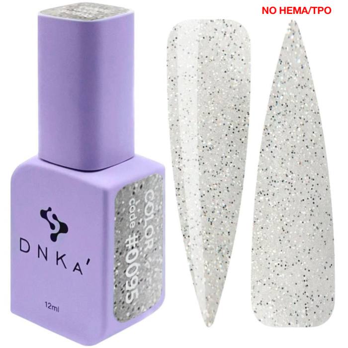 Гель-лак DNKa Gel Polish Color New Formula #0095, срібло з блискітками, 12 мл