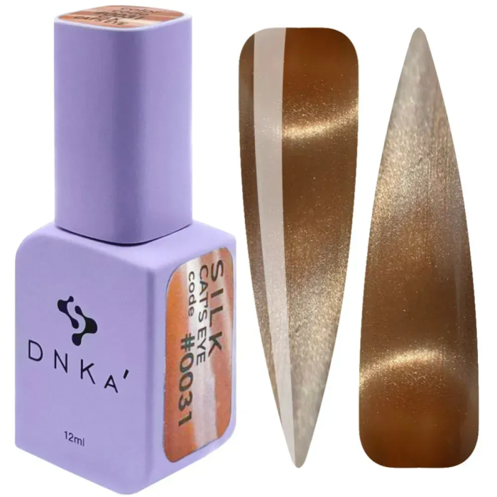 Гель-лак котяче око DNKa Color Gel Polish Cat`s Eye #0031 Silk, молочний шоколад, 12 мл