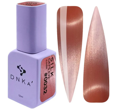 Гель-лак котяче око DNKa Color Gel Polish Cat`s Eye #0032 Silk, персиковий, 12 мл