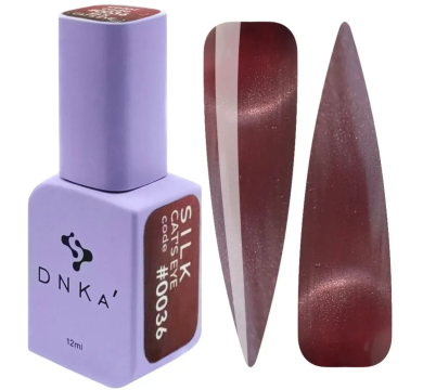 Гель-лак котяче око DNKa Color Gel Polish Cat`s Eye #0036 Silk, коричнево-червоний, 12 мл