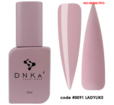 База камуфлююча DNKa Cover Base Formula #0091 Ladylike, бежева, 12 мл