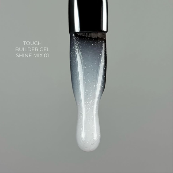 Гель для нарощування Touch Builder Gel Shine Mix №01, молочний з мікрошиммером, 15 мл
