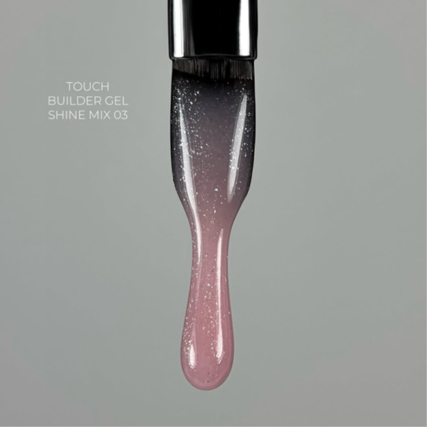Гель для наращивания Touch Builder Gel Shine Mix №03, холодный розовый с микрошиммером, 15 мл